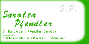 sarolta pfendler business card